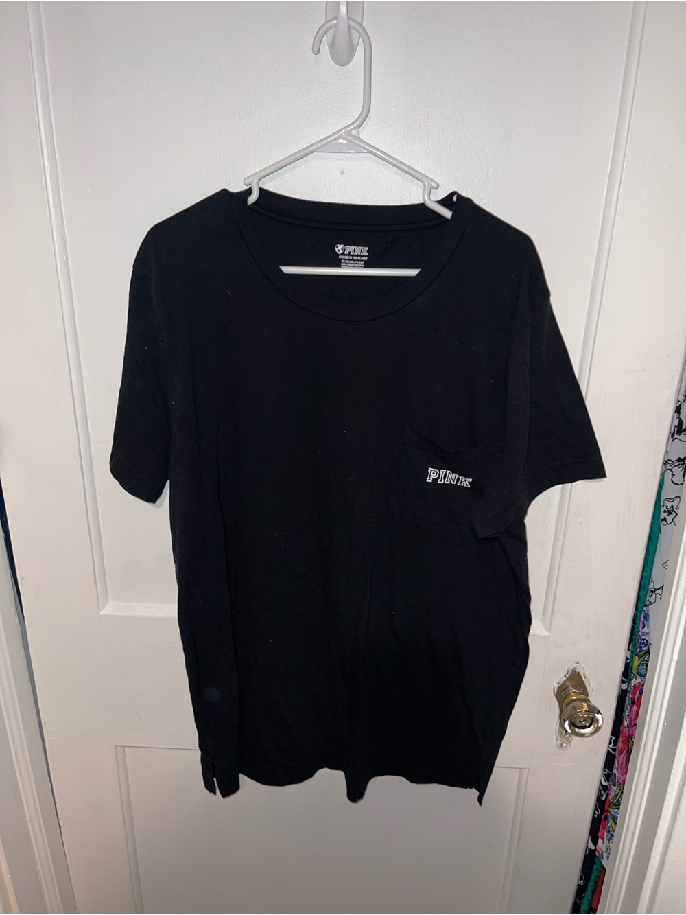 PINK Victoria's Secret Black Pocket Tee - Sz XL
